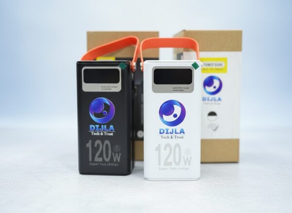 DIJLA 120W Super Fast Charging Power Bank – High-Capacity Portable Charger with Digital Display