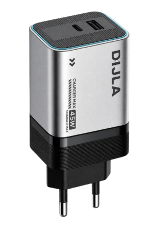 DIJLA 45W GaN USB-C Super Fast Charger | Power Delivery (PD) Wall Adapter for Smartphones, Tablets & USB-C Devices