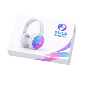DIJLA Wireless Bluetooth Stereo Headphones – Over-Ear with Built-in Microphone