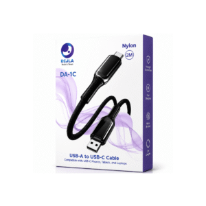 DIJLA DA-1C USB-A to USB-C Nylon Braided Fast Charging Cable – 2M